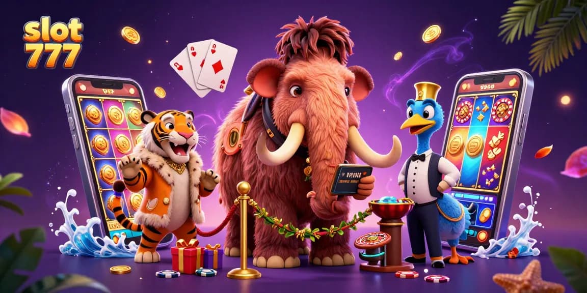 Experience thrilling action at slot 777 with colorful slot games and dynamic casino characters.