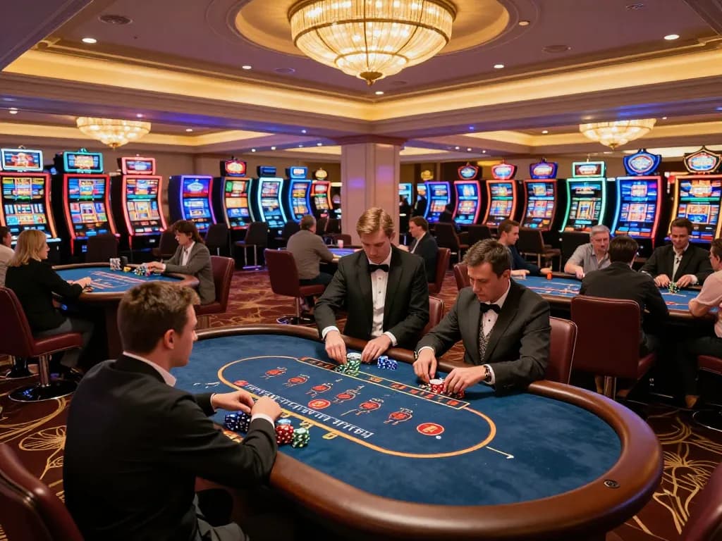 Players enjoying poker and blackjack at TG88 casino, capturing the vibrant gaming atmosphere and engaging gameplay.