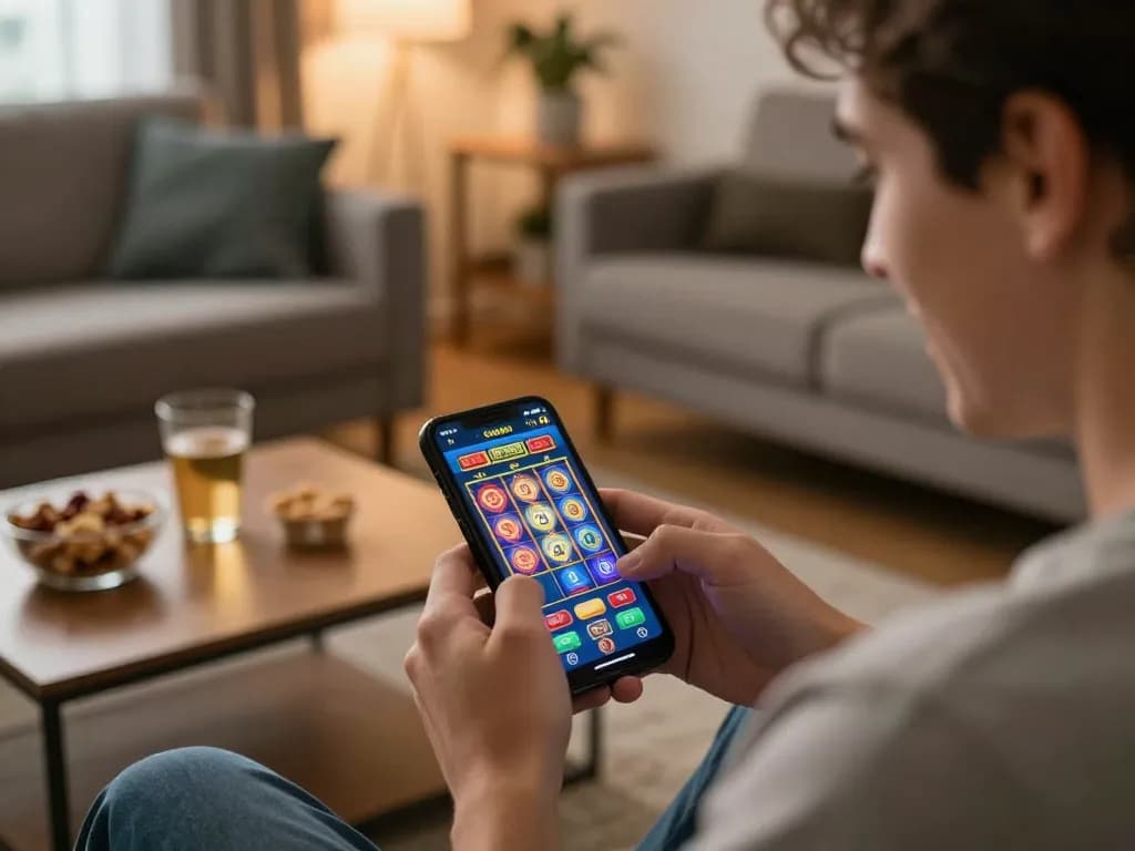 Engage in exciting gameplay using apk mega888 on a vibrant smartphone casino app.