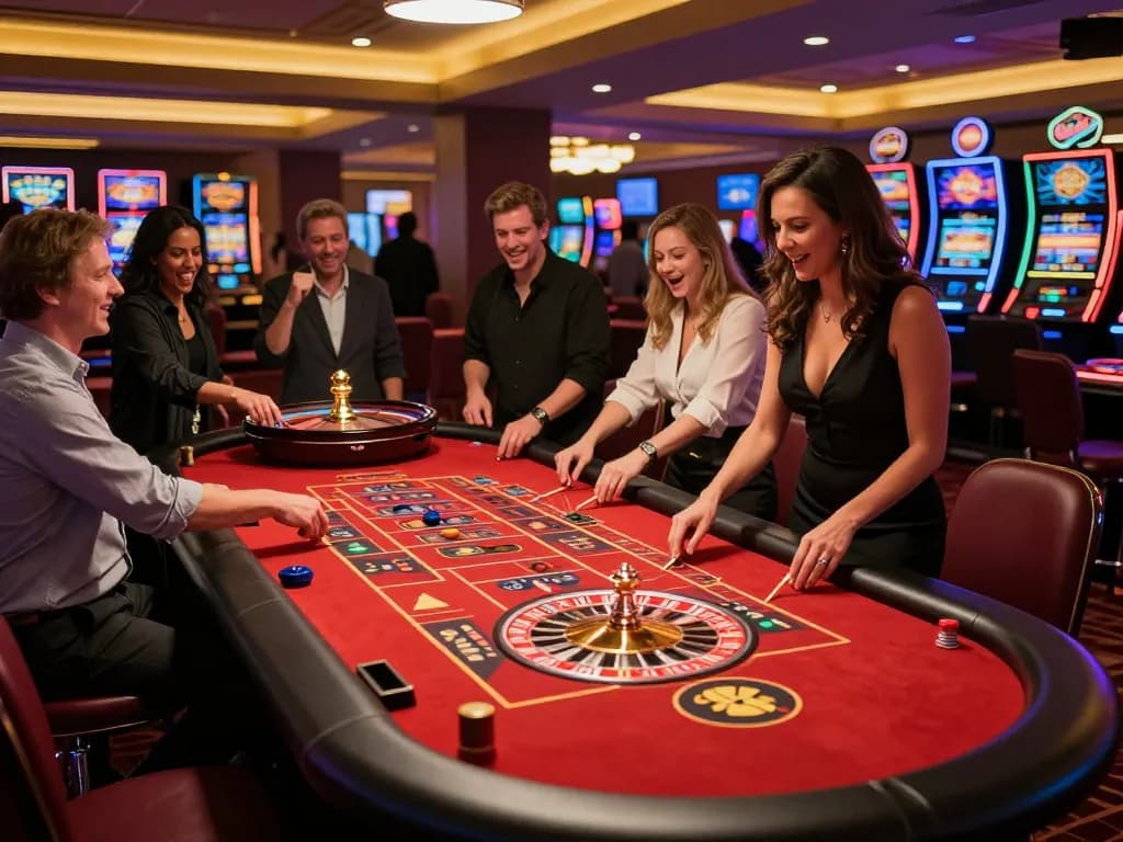 Players engage in a thrilling roulette game at a sunwin casino, enhancing their chances for winnings.