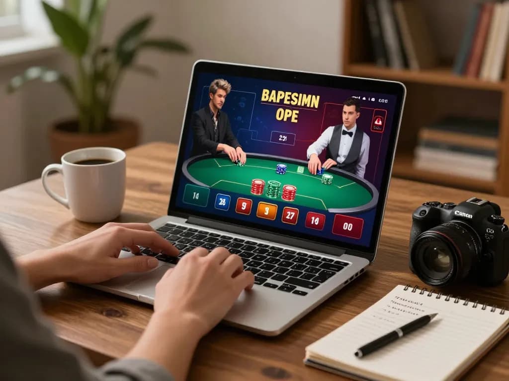 mb66 players engaging in online poker game at home, reflecting strategic gameplay and responsible gambling.