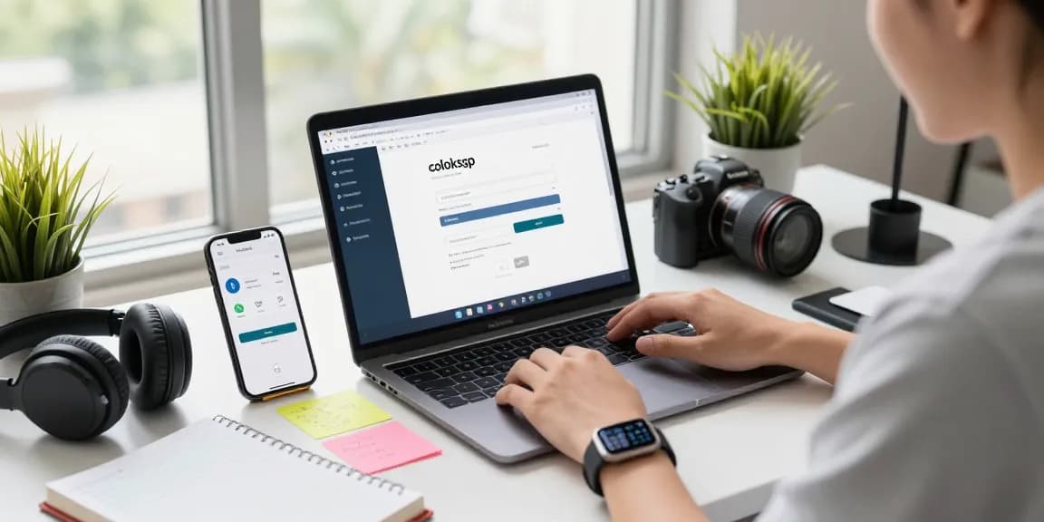 Engaging digital workspace illustrating coloksgp login process for improved user experience.