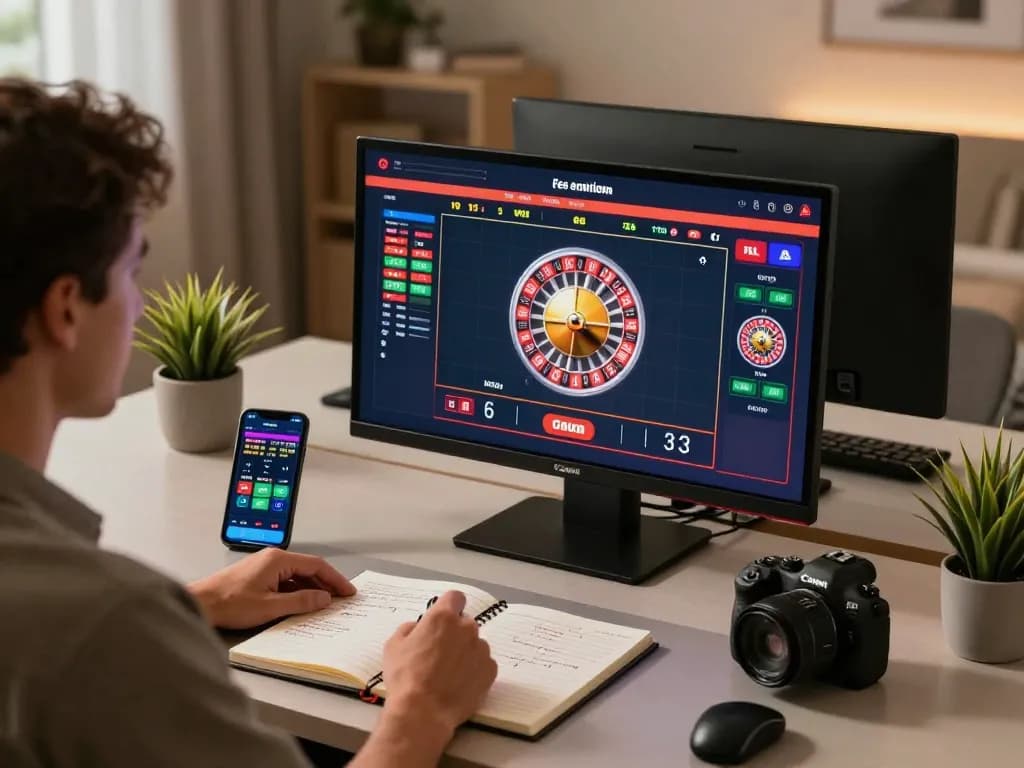 UU88 live Roulette game featuring a player strategizing bets at home, showcasing exciting online gaming.