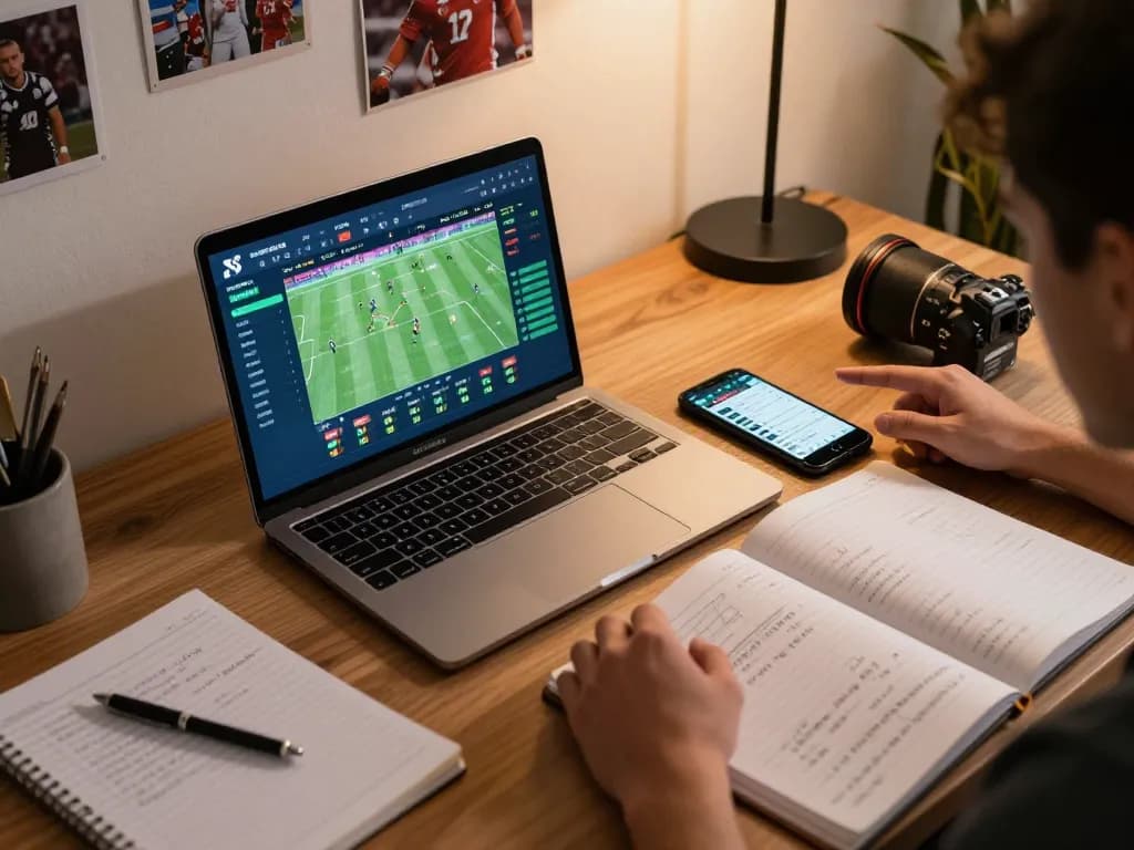 Engaging online sports betting setup showcasing live odds and notes at luck88com.