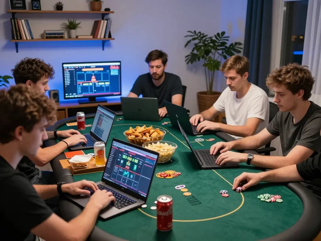 Players strategizing in an online poker game showcasing lv88seo exciting gameplay