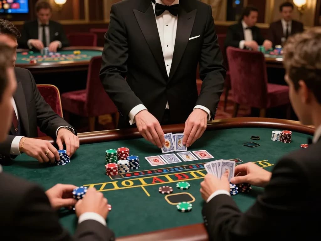 Players engaging in a strategic game of blackjack at the SC88 casino table.