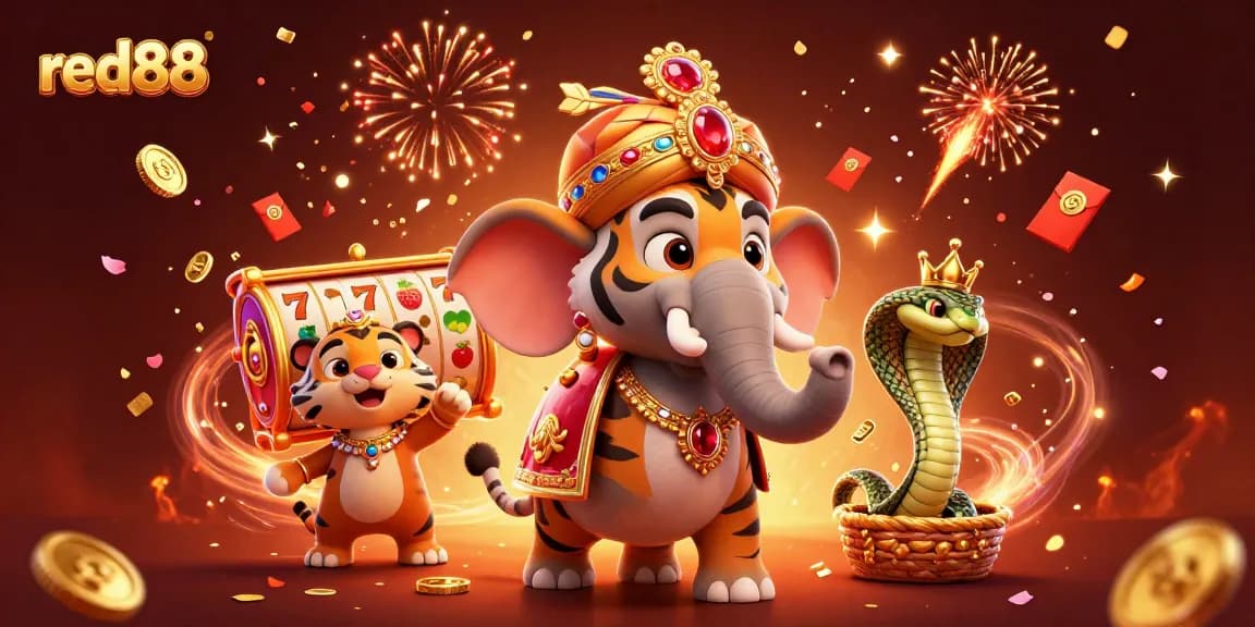 Experience the excitement of red88 with vibrant slot reels and a festive atmosphere.