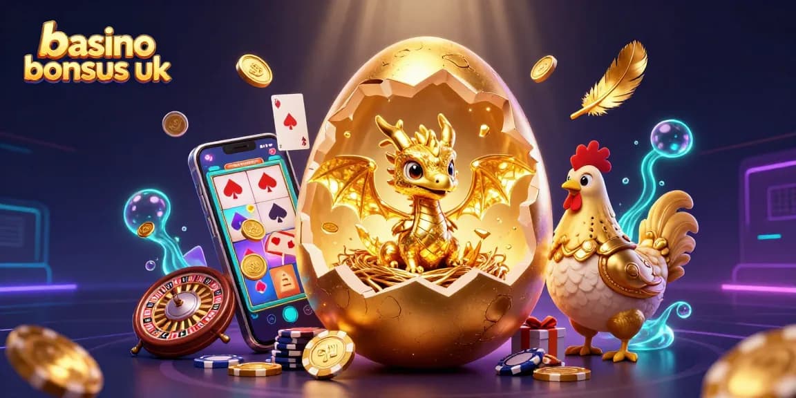 Engage with the best casino bonuses uk visually depicted in a vibrant casino-themed illustration.
