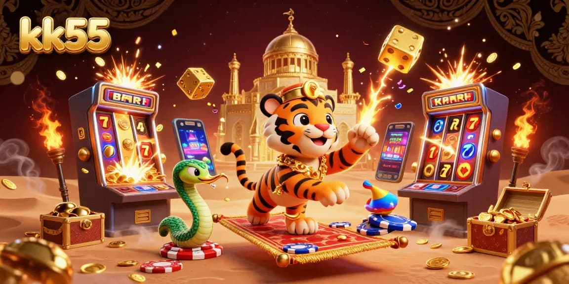 Engage with thrilling games at kk55, witnessing a vibrant casino scene bursting with jackpots.
