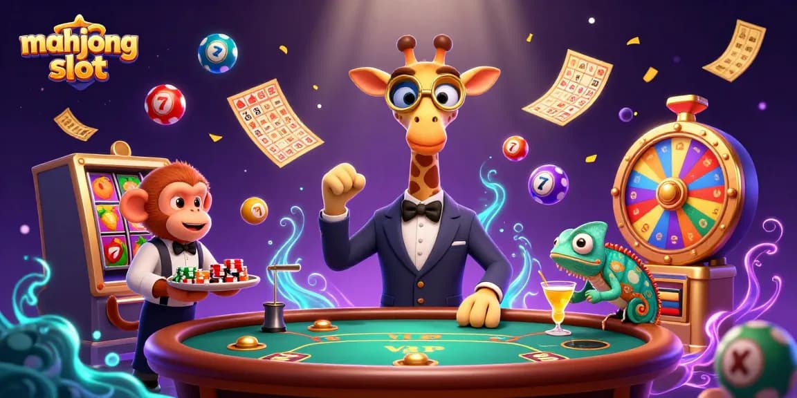Experience the excitement of mahjong slot with vibrant characters, lively game elements, and a magical casino atmosphere.