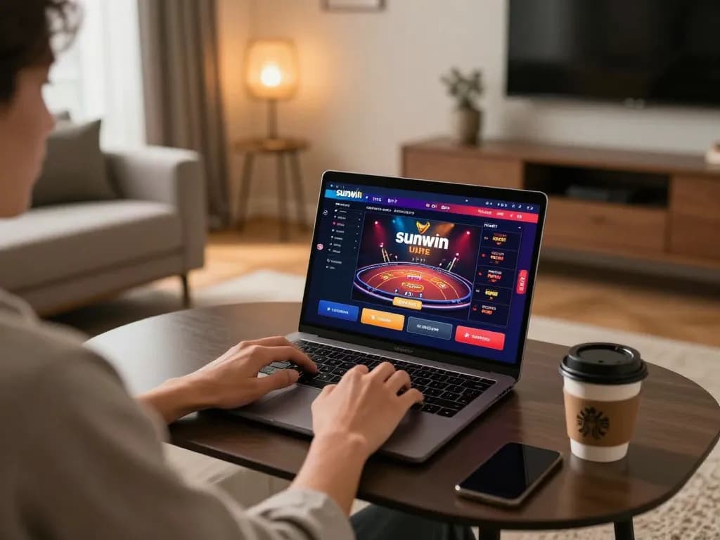 Enjoying a thrilling online gaming experience on sunwin with warm ambience and stylish decor.