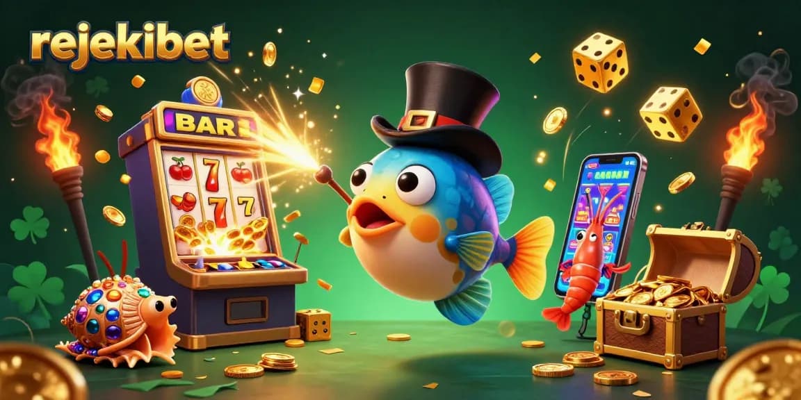 Experience thrilling wins with rejekibet in this vibrant 3D casino scene featuring enchanting characters and jackpot elements.