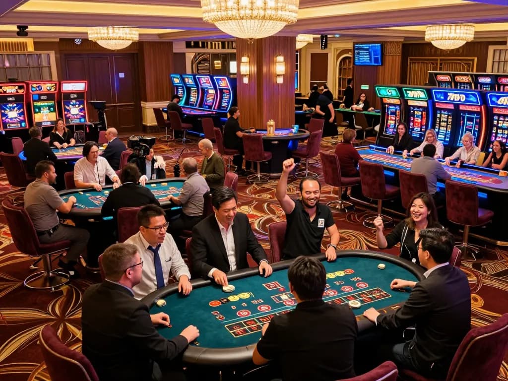 Experience the vibrant casino action at 78win with players engaging in exciting games