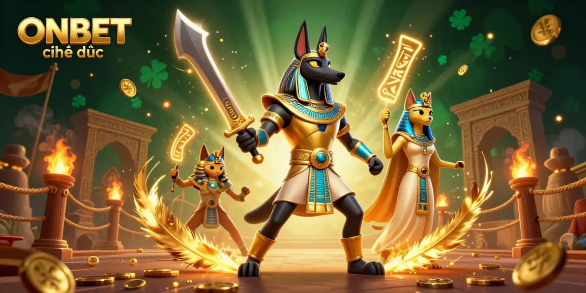 Experience gaming excitement with ONBET chính thức, featuring vibrant characters and gambling-themed elements.