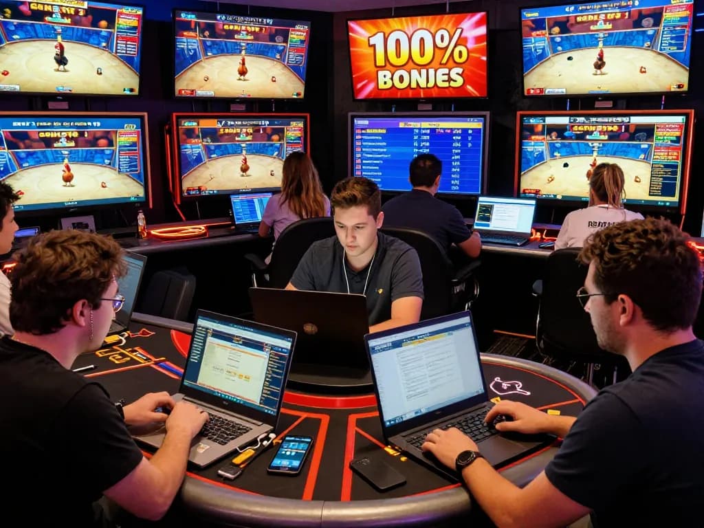 Engaging online gaming experience at https://ga179i.com/ featuring live chicken fights and vibrant betting interfaces.