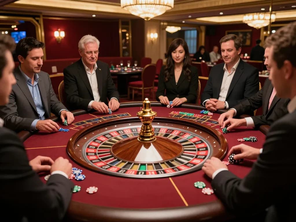 Experience the thrill of roulette gameplay at kubet79, with players engaged around the vibrant table.