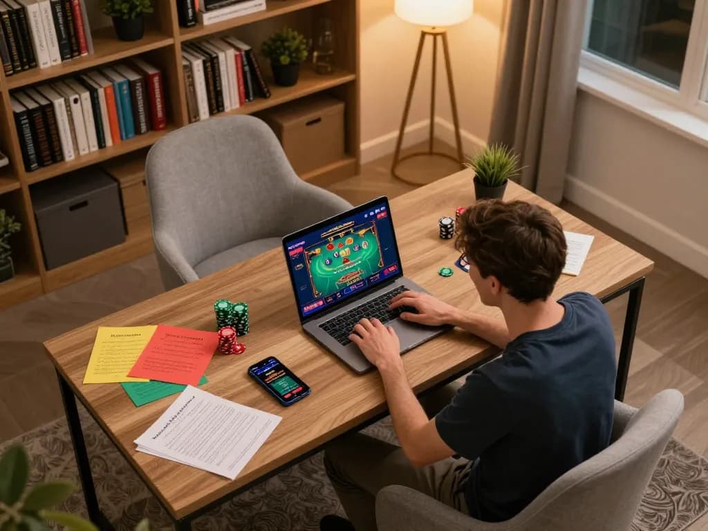 Player enjoying poker on au88 casino app at home, showcasing interactive gameplay and strategy
