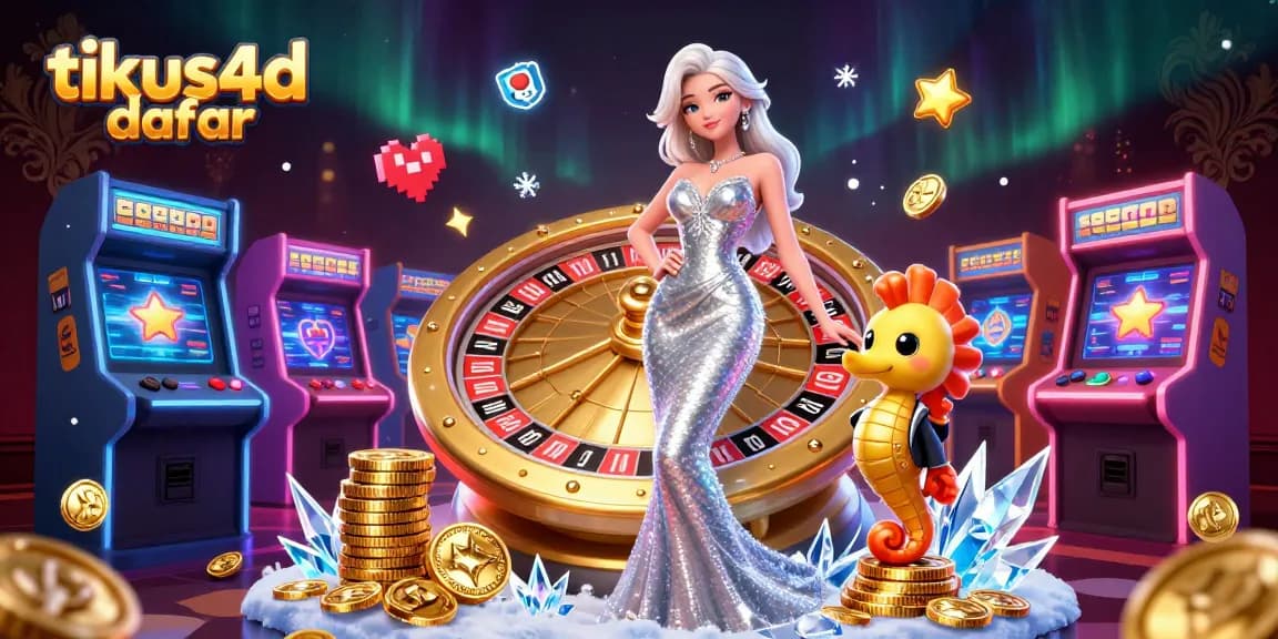 Play and win at tikus4d daftar with a vibrant casino scene featuring dynamic characters and colorful game elements.