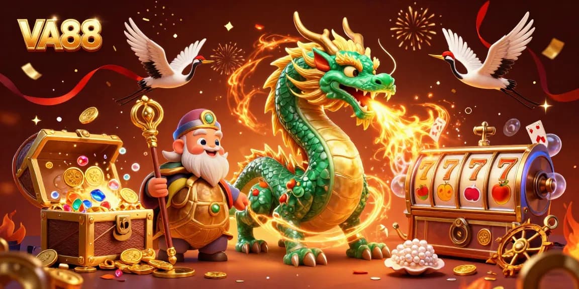 Experience thrilling action at VA88 with immersive 3D casino gaming, featuring lucky symbols and dynamic characters.