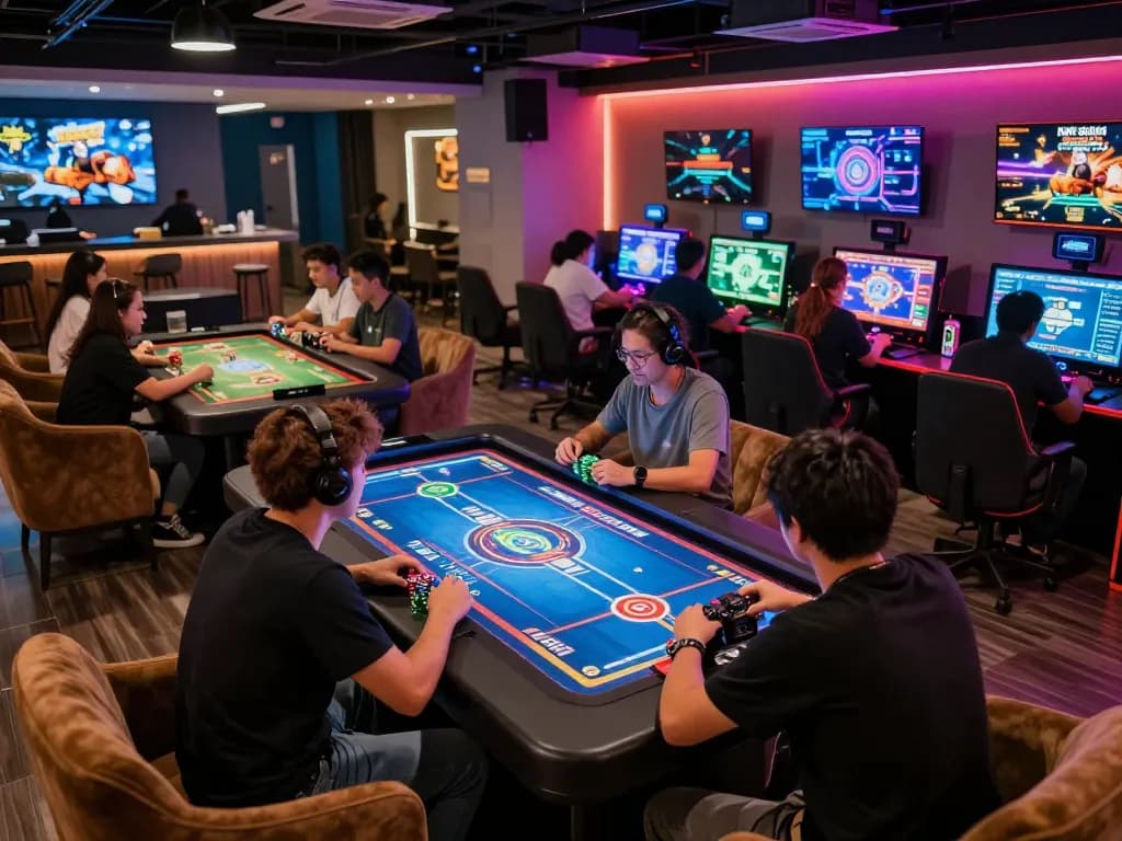 Players enjoying their time at IDNSCORE interactive games, showcasing dynamic betting actions.