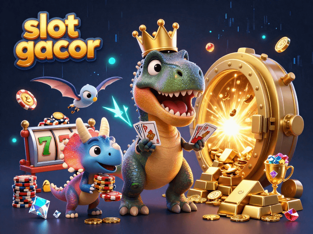 Experience the excitement of slot gacor with vibrant characters and dazzling casino elements.