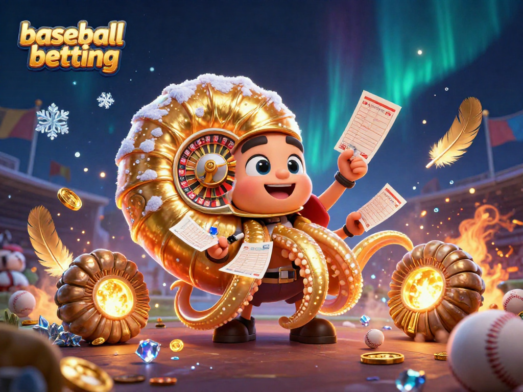Engage in baseball betting with a vibrant, dynamic 3D illustration showcasing immersive sports elements.