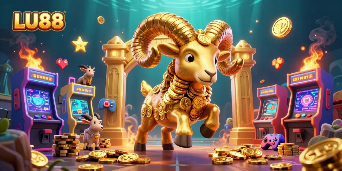 LU88 players enjoy thrilling casino games surrounded by vibrant 3D characters and arcade machines.