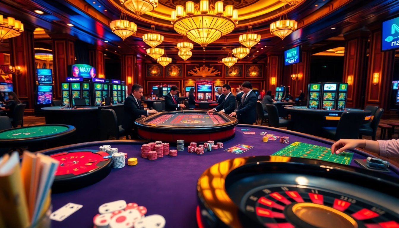 Experience the excitement at NA777 with professional dealers and vibrant casino games.