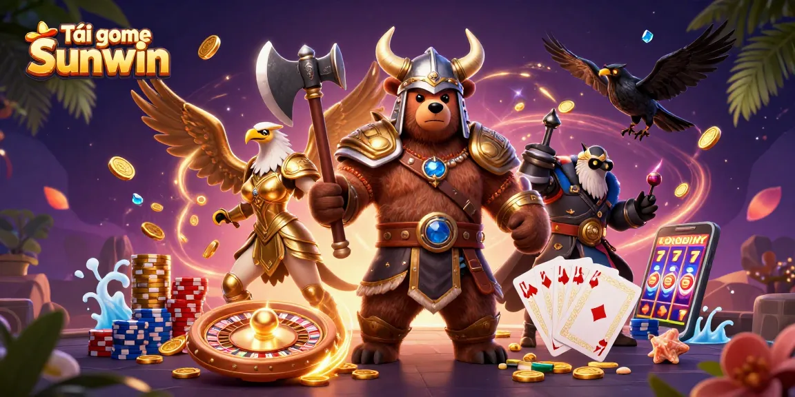 Play "Tải game Sunwin" in this action-packed scene showcasing vibrant casino elements and immersive characters.