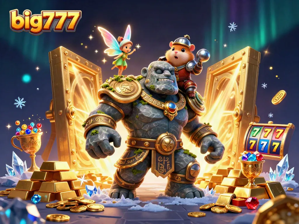 Immerse in the excitement of big777 as ancient guardians protect treasures in a captivating casino scene.