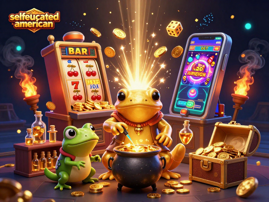 selfeducatedamerican showcases a vibrant casino atmosphere filled with golden treasures and exciting games