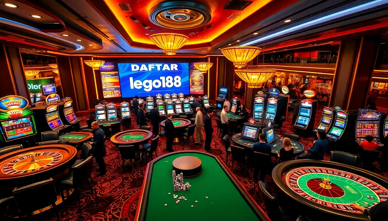 Excited gamblers enjoy their time on the vibrant gaming floor at LEGO138 daftar online slot site.