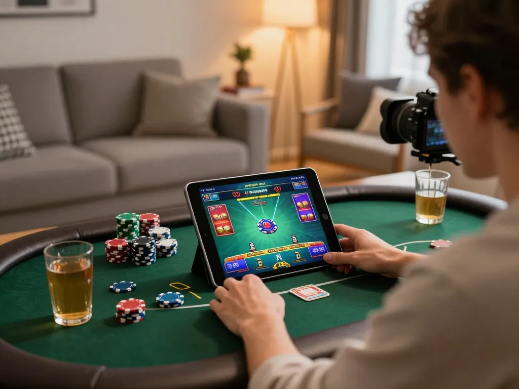 Engaging poker gameplay on a tablet in the 789club online casino