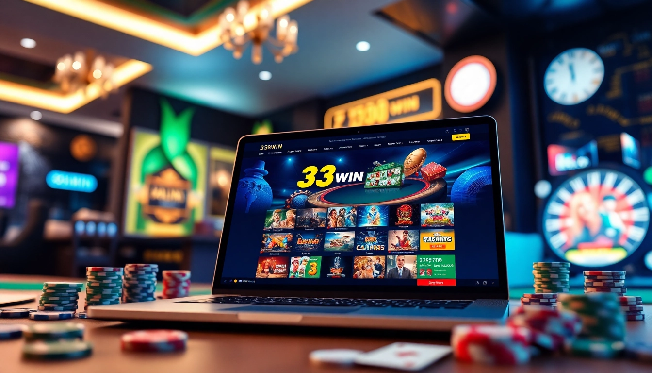 Engaging online gaming experience featuring 33win's vibrant casino interface and games.