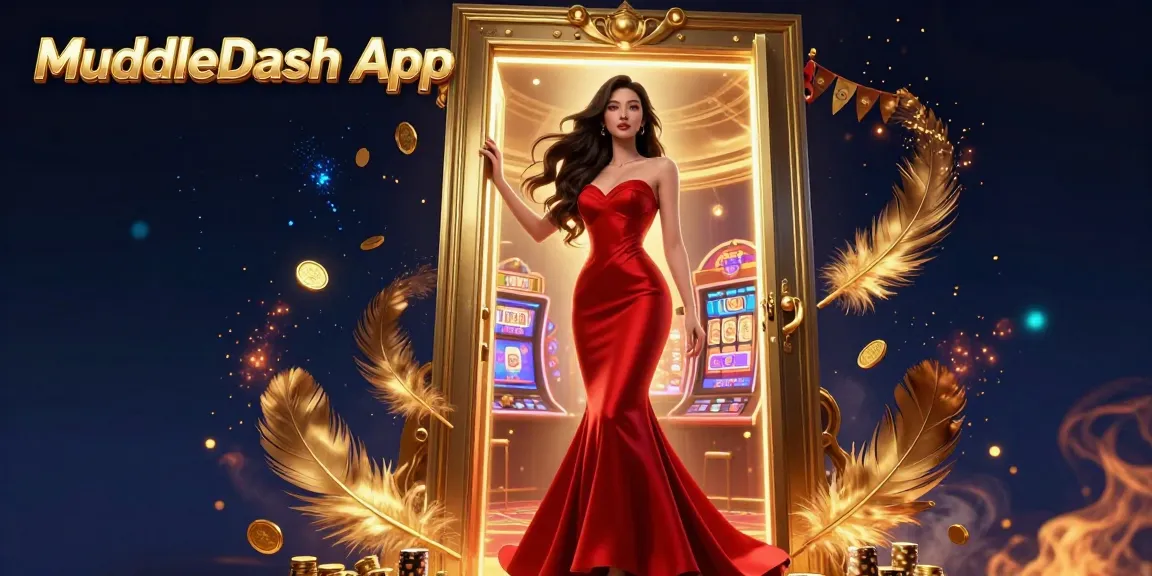 MuddleDash App presents a stunning visualization of Asian casino culture with vibrant casino elements and gaming excitement.