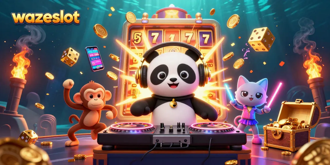 Experience the thrill of wazeslot with this vibrant 3D illustration featuring dynamic gaming elements and characters.