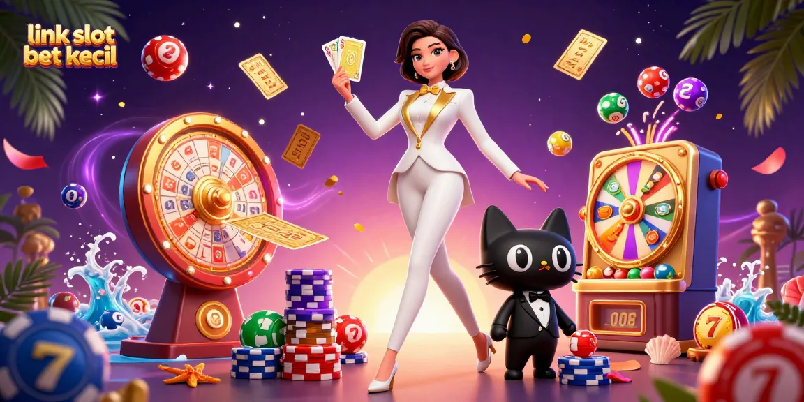 Engage in the excitement of link slot bet kecil with a glamorous casino scene full of vibrant gaming elements.