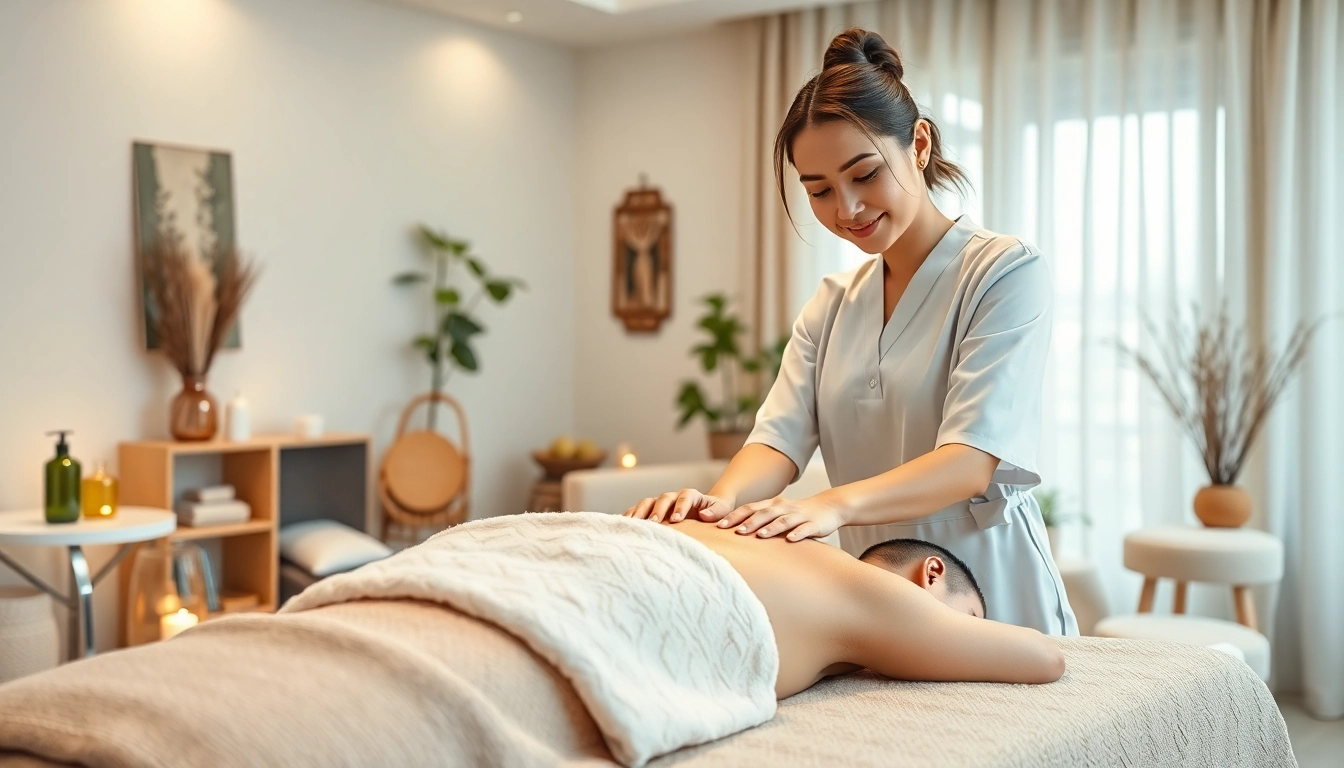 Experience a serene 평택출장마사지 with a skilled therapist providing a calming home massage.