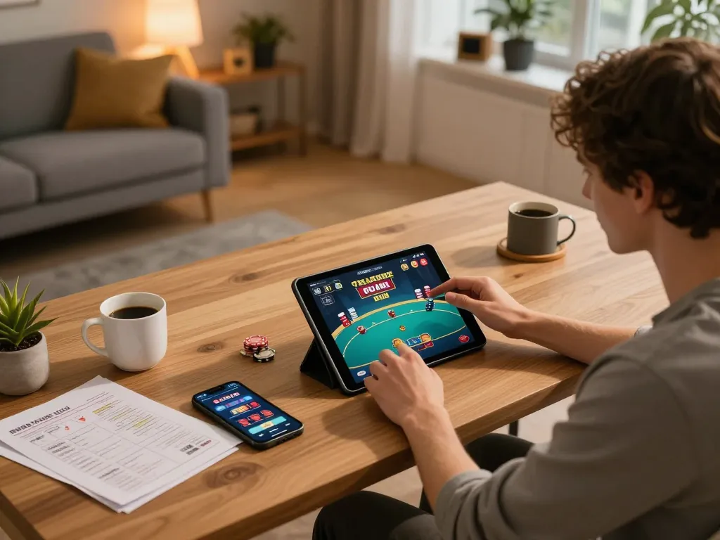 Player engaging with 789club online poker, highlighting responsible gambling and strategic play.