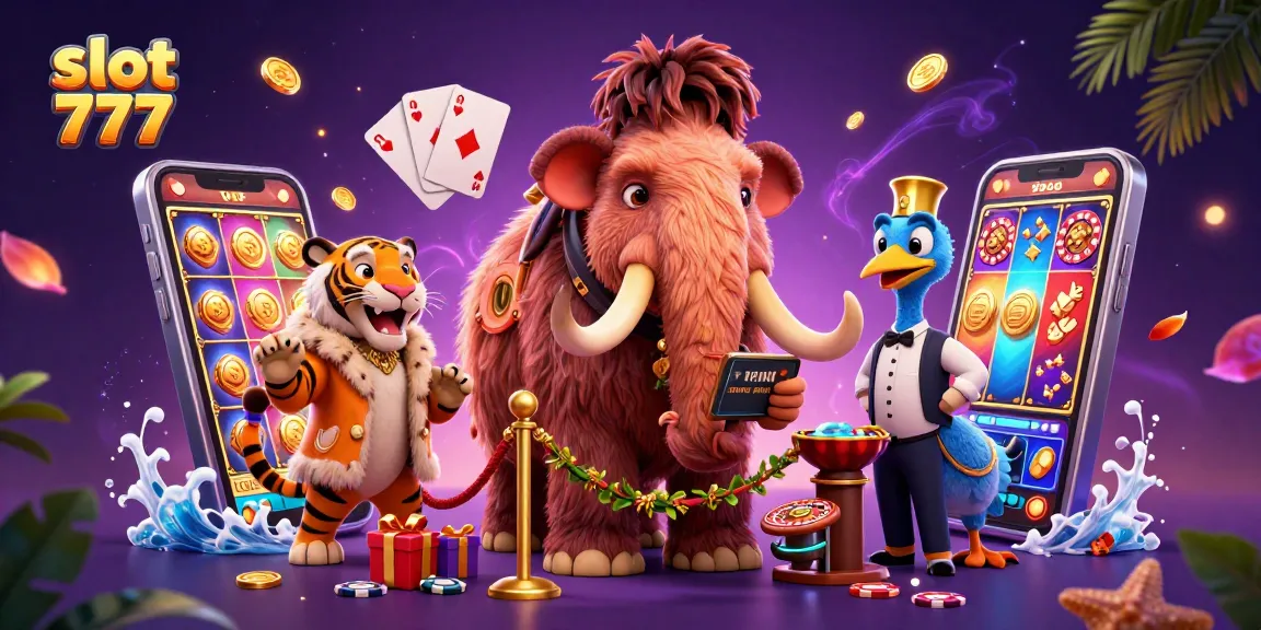 Experience thrilling action at slot 777 with colorful slot games and dynamic casino characters.