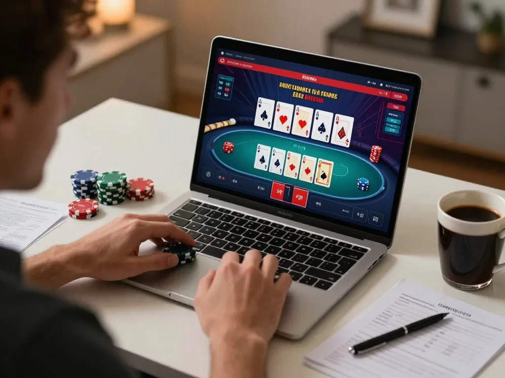 Engaging poker gameplay at taixiusunwin.art on a laptop, showcasing strategic action!