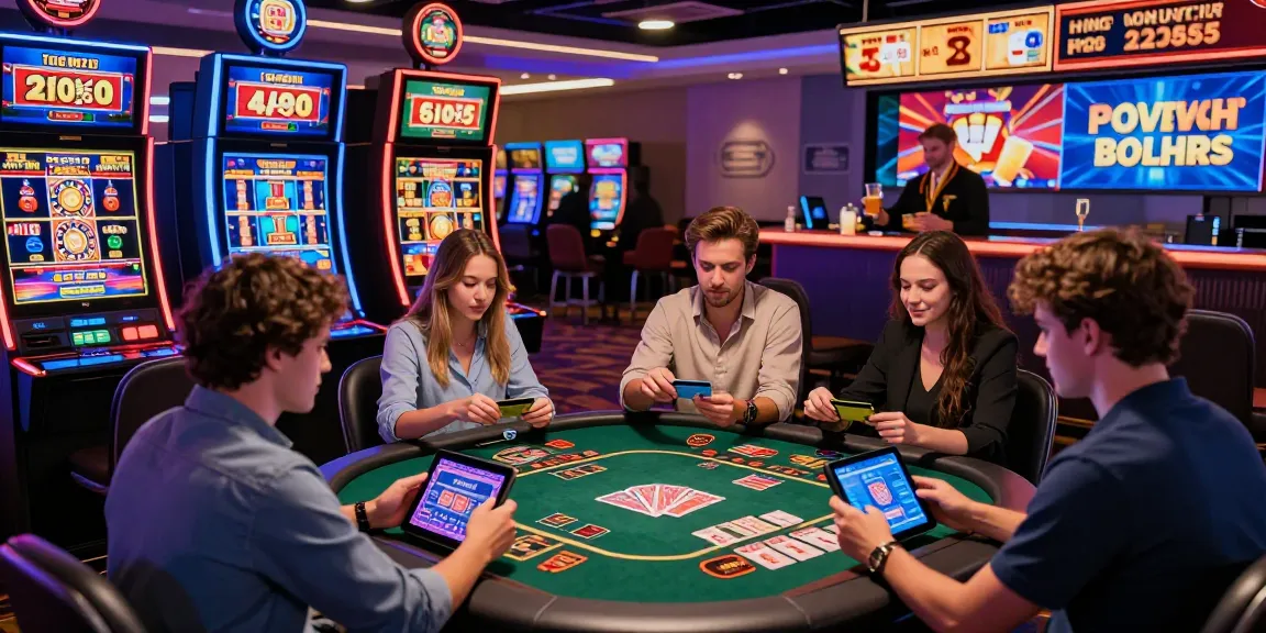 Credit card casinos with players enjoying games at https://being-there.org.uk featuring vibrant lighting and engaging atmosphere.