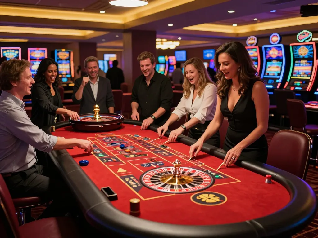 Players engage in a thrilling roulette game at a sunwin casino, enhancing their chances for winnings.
