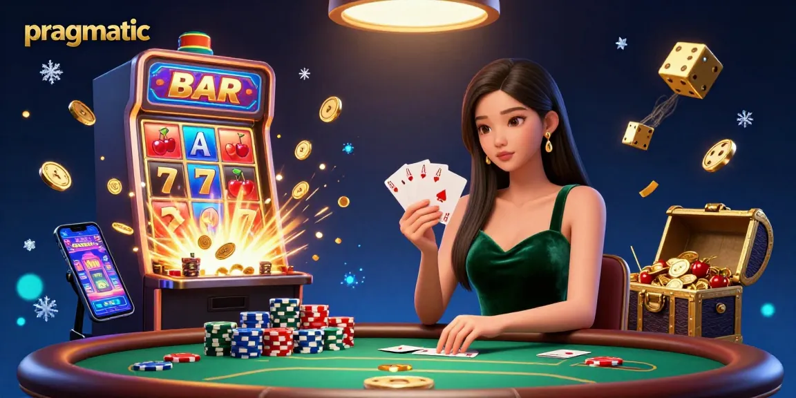 Experience the pragmatic thrill of winning at a luxury poker table surrounded by vibrant casino elements.