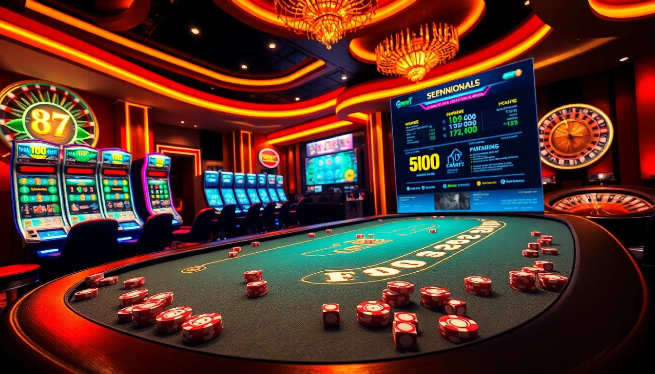 Exciting poker action at the FB88 COM casino table with vibrant chips and modern gaming interfaces.