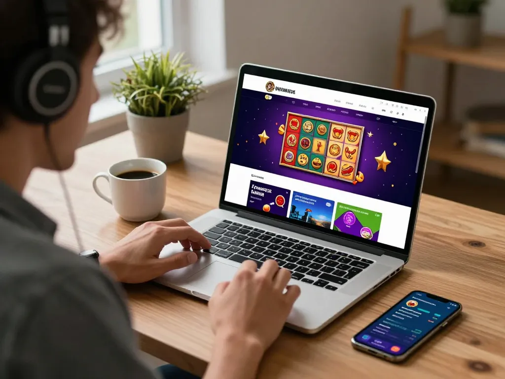 Engaging moment at trang chủ hm88 with vibrant online betting displayed, person enjoying gaming experience.