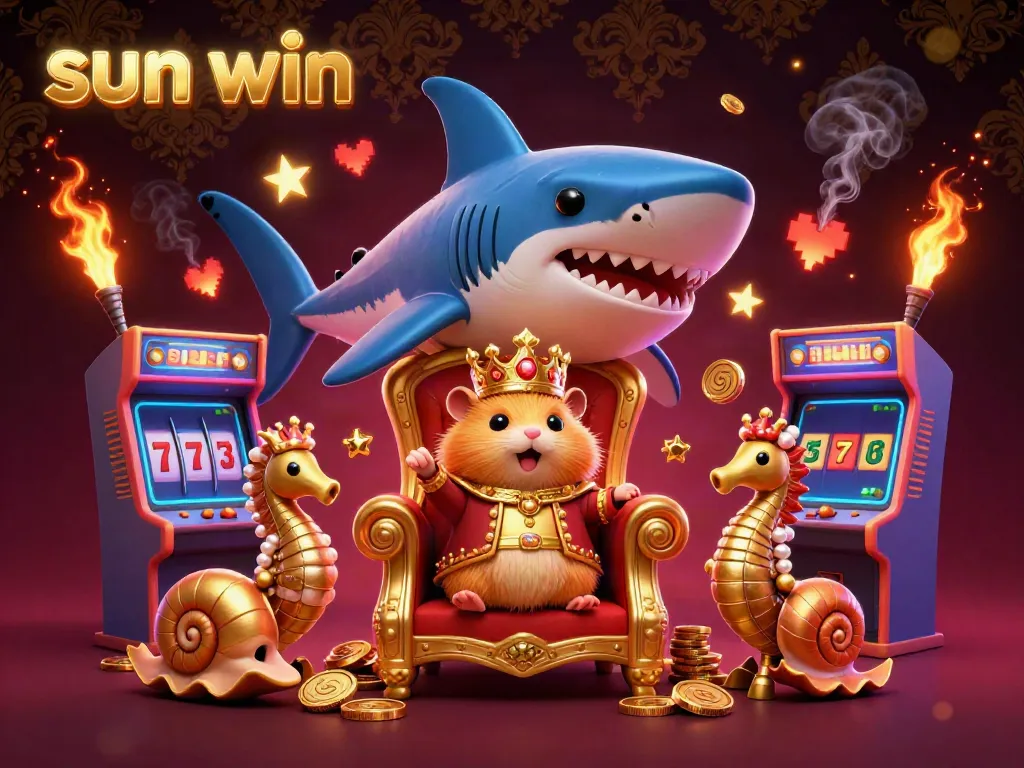 Engage with the vibrant sun win gaming realm featuring golden hamster king and colorful arcade elements.