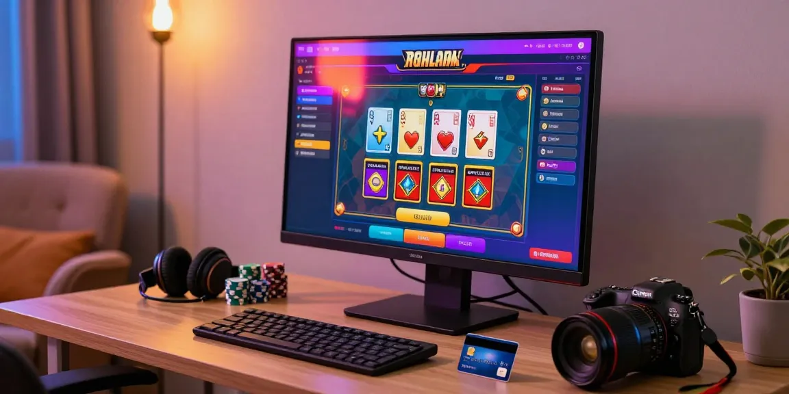 Exciting online gaming environment with casinos that accept credit cards and vibrant neon lights.