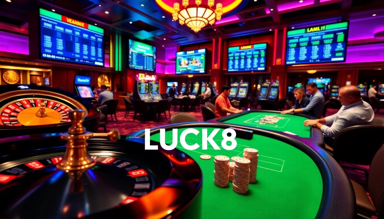 Players enjoying a thrilling gaming experience at LUCK8 casino with a focus on luxury and excitement.