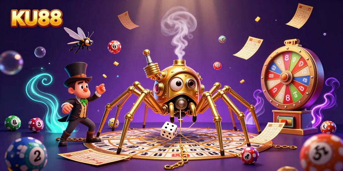 Engage in thrilling games at KU88 with our dynamic 3D illustrated casino scene.